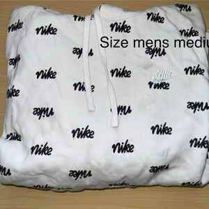 Nike White Hoodie with Black Logo Print